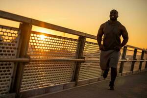 un africain américain homme Faire physique des exercices photo