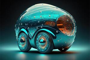 sphérique brillant voiture de le futur illustration génératif ai photo