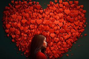 mille de cœurs ed l'amour Valentin journée concept illustration génératif ai photo