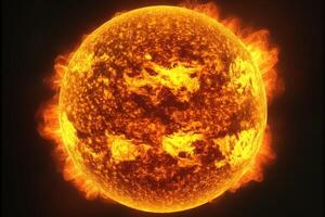 ultra proche en haut détail image de le Soleil illustration génératif ai photo