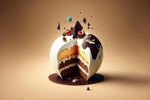 monde gâteau journée illustration génératif ai photo