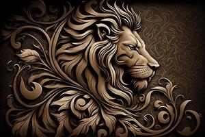 Lion tribal tatouage illustration génératif ai photo