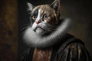 chat comme galilée Galilée célèbre historique personnage portrait illustration génératif ai photo