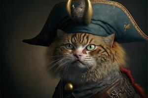 chat mal pirate illustration génératif ai photo