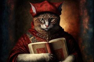 dante alighieri comme une chat illustration génératif ai photo