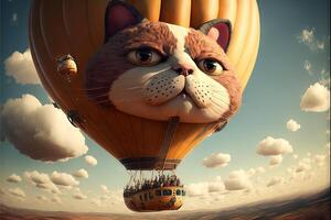 chat forme air ballon illustration génératif ai photo