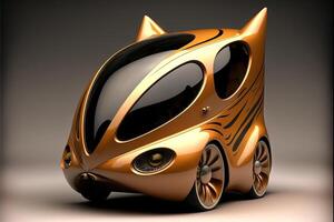 voiture en forme de comme une chat illustration génératif ai photo