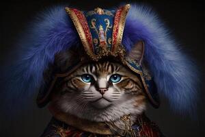 chat dans carnaval costume illustration génératif ai photo