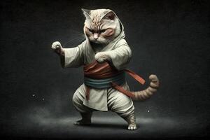 kung fu kat chat illustration génératif ai photo