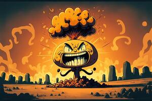 souriant atomique bombe illustration génératif ai photo