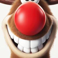 Rudolph le au nez rouge renne illustration, Noël concept génératif ai photo