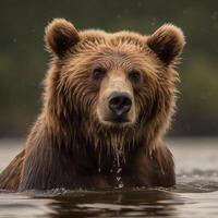 sauvage ours dans Naturel habitat ai généré photo