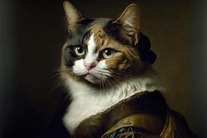 phytagoras chat comme célèbre historique personnage illustration génératif ai photo