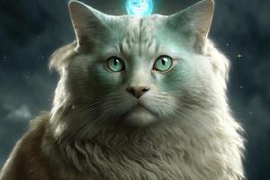 Uranus comme chat grec Dieu illustration génératif ai photo
