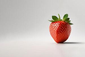 Frais Célibataire entier fraise isole avec copie espace. ai généré photo