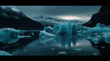 iceberg dans jokulsarlon pays ai génératif photo