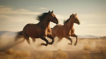 cheval dans le champ ai génératif photo