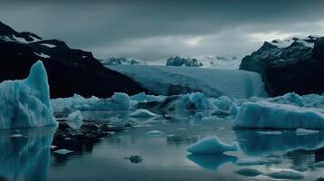 iceberg dans jokulsarlon lagune ai génératif photo