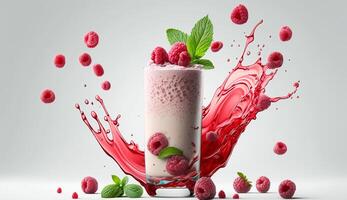 framboise smoothie produit coup avec génératif ai photo