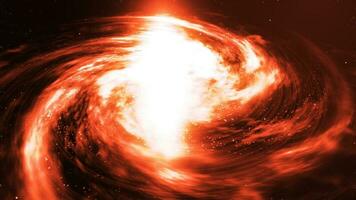 rouge Feu spirale tournoiement galaxie dans espace Contexte photo