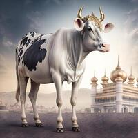le vache eid al-adha vente socail Publier bétail Commerçant Contexte photo ai généré