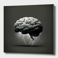 cerveau nuage, ai-génératif, numérique illustration. photo