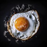 point de vue de une frit Oeuf ,ai généré. photo