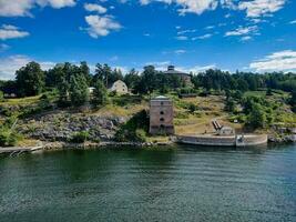 avec le croisière navire par le archipel de Stockholm Suède photo