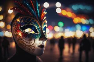 complexe carnaval masque de agréable pour de fête célébrations ai généré photo