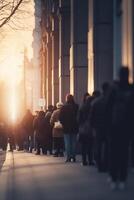 panique dans le des rues banque courir le chaos poignées le ville ai généré photo