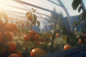 intelligent agriculture propulsé par l'IA serre concept illustration ai généré photo
