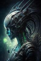 humanoïde extraterrestre - combinaison de Humain et extra-terrestre étant ai généré contenu photo