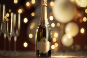 élever une verre à luxe découvrir le délicat bulles de Champagne ai généré photo