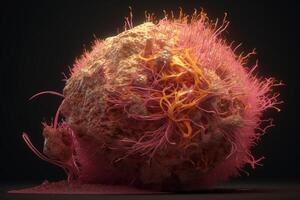 explorant le subtilités de cellulaire la vie une fascinant 3d illustration mettant en valeur le microscopique monde de cancer cellules ai généré photo