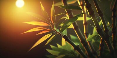 illustration de bambou dans lumière du soleil spa se détendre ai généré contenu ai généré photo