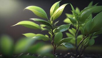 luxuriant vert thé plantations au milieu de le serein beauté de la nature ai généré photo