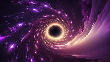 dimensions entrer en collision abstrait représentation de une vortex tunnel de premier plan à temps Voyage portail ai généré photo