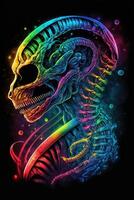 coloré illustration de extraterrestre ADN ai généré contenu photo