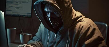 piquer cybercriminalité pirate attaque en ligne la criminalité ai généré photo