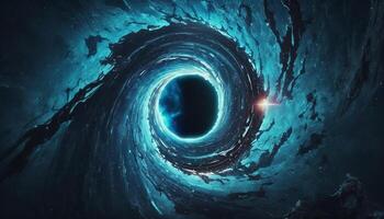 cosmique passerelle une portail à un autre dimension par une noir des trous vortex ai généré photo