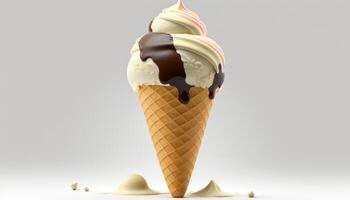 crémeux italien gelato dessert sur isolé blanc Contexte ai généré photo