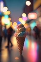 crémeux italien glace, parfait dessert pour une chaud été journée ai généré photo