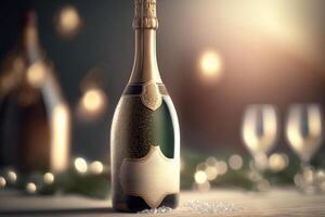 élever une verre à luxe découvrir le délicat bulles de Champagne ai généré photo