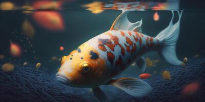 illustration de koi poisson sous-marin ai généré contenu photo