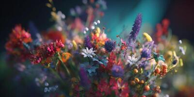 coloré fleurs dans abstraction une fête de la nature ai généré photo