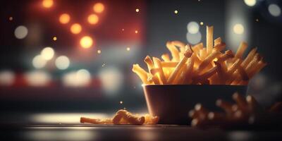 savoureux français frites ou frit patates ai généré illustration ai généré photo