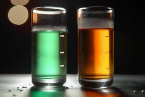 coloré 3d illustration représentant le base acide neutralisation processus dans une gobelet ai généré photo