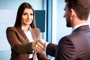 affaires Hommes et femme tremblement main. génératif ai. photo