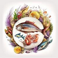 poisson nourriture conceptuel Contexte génératif ai photo