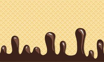 Chocolat fusion avec gaufre Contexte photo